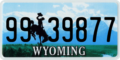 WY license plate 9939877