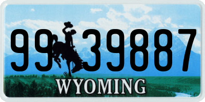 WY license plate 9939887