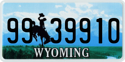 WY license plate 9939910