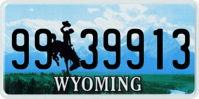 WY license plate 9939913