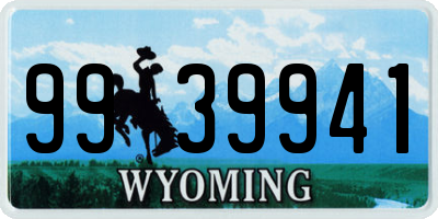 WY license plate 9939941