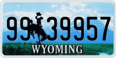 WY license plate 9939957