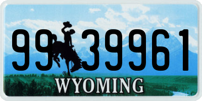 WY license plate 9939961