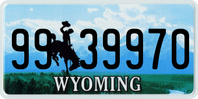 WY license plate 9939970