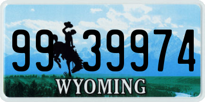 WY license plate 9939974