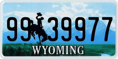 WY license plate 9939977