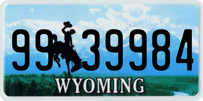 WY license plate 9939984