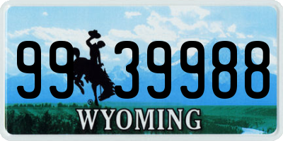 WY license plate 9939988