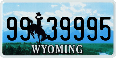 WY license plate 9939995