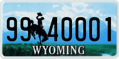 WY license plate 9940001