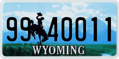 WY license plate 9940011