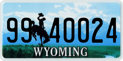 WY license plate 9940024