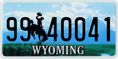 WY license plate 9940041