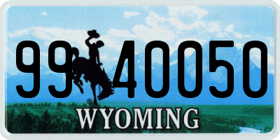 WY license plate 9940050