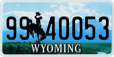 WY license plate 9940053