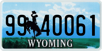WY license plate 9940061