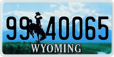 WY license plate 9940065