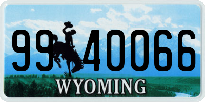 WY license plate 9940066