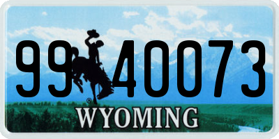 WY license plate 9940073