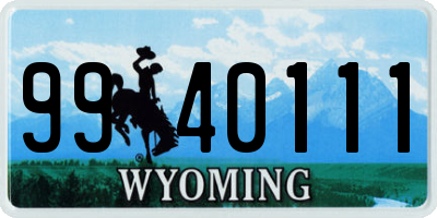 WY license plate 9940111
