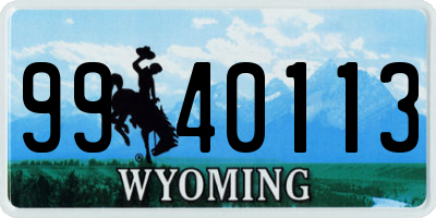 WY license plate 9940113