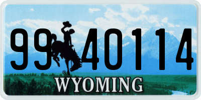 WY license plate 9940114
