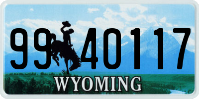 WY license plate 9940117