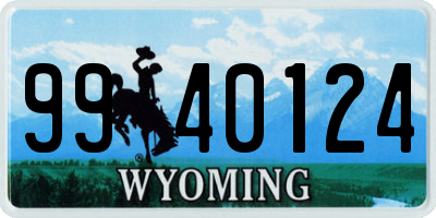 WY license plate 9940124