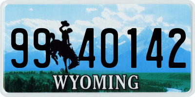 WY license plate 9940142