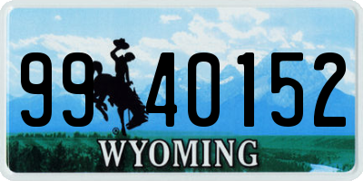 WY license plate 9940152