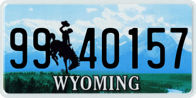 WY license plate 9940157