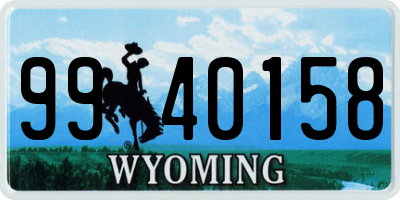 WY license plate 9940158