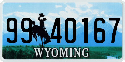 WY license plate 9940167