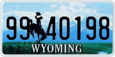 WY license plate 9940198