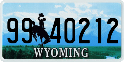 WY license plate 9940212