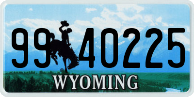 WY license plate 9940225