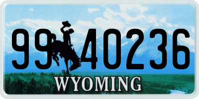 WY license plate 9940236