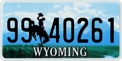 WY license plate 9940261