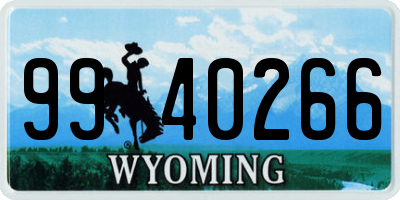 WY license plate 9940266