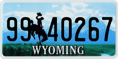 WY license plate 9940267
