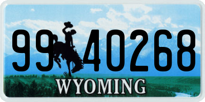 WY license plate 9940268