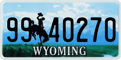 WY license plate 9940270