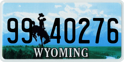 WY license plate 9940276