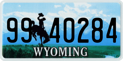 WY license plate 9940284