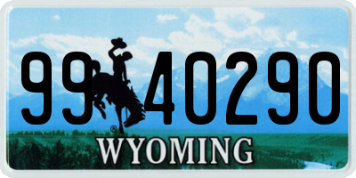 WY license plate 9940290