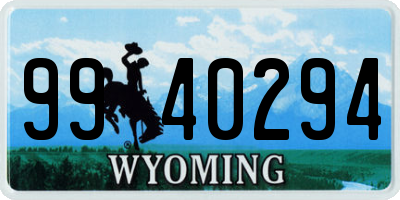 WY license plate 9940294