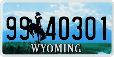 WY license plate 9940301