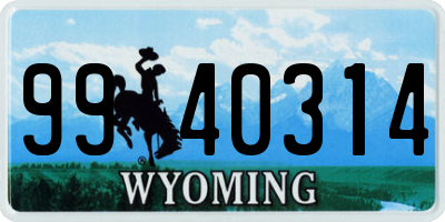 WY license plate 9940314
