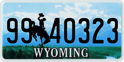 WY license plate 9940323