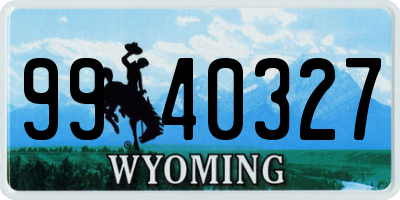 WY license plate 9940327